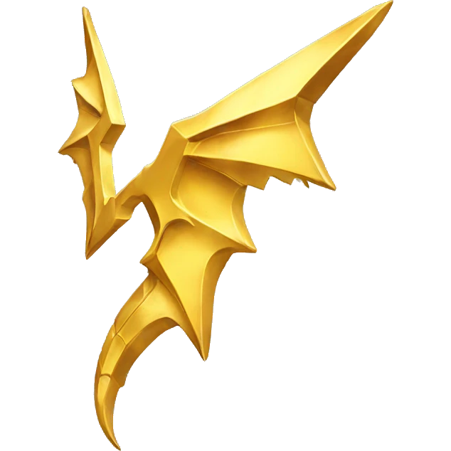 gold lightning bolt with dragon wings emoji