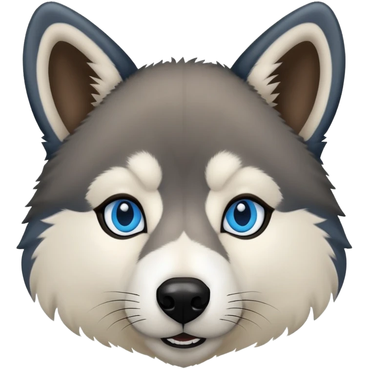 Wooly agouti husky with blue eyes and some black fur emoji