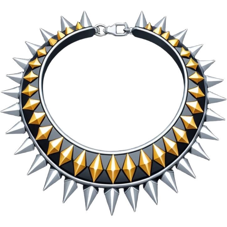 Realistic detailed luxury spiked collar made from black diamond emoji