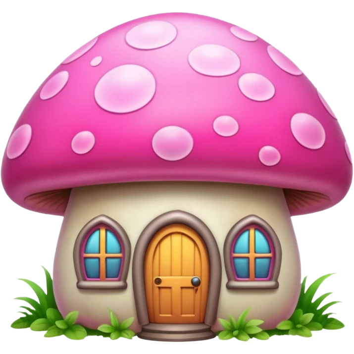 pink mushroom house emoji