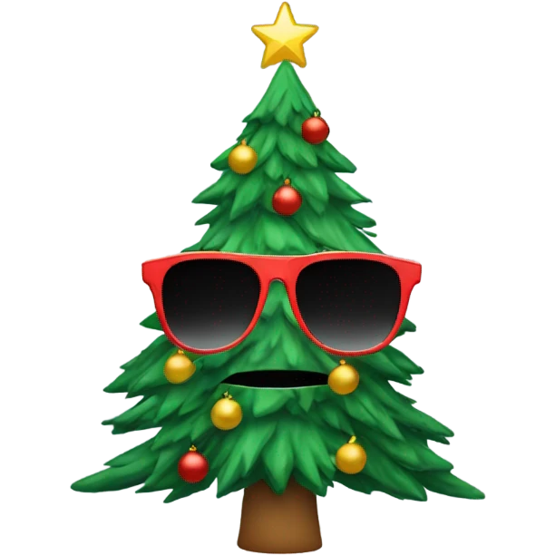 Christmas tree with sunglasses emoji
