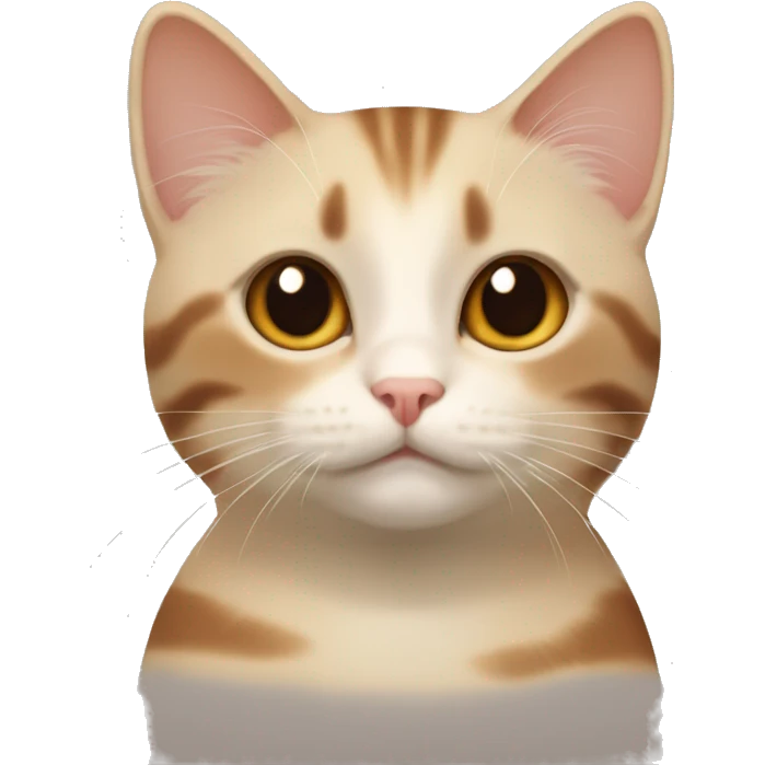 A brownish cream, munchkin cat with brownish orange stripes emoji