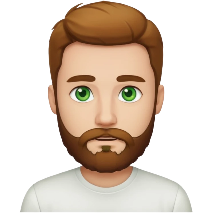green eyed, white shirt man bearded emoji