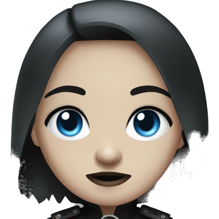 goth girl with blue eyes and knife emoji