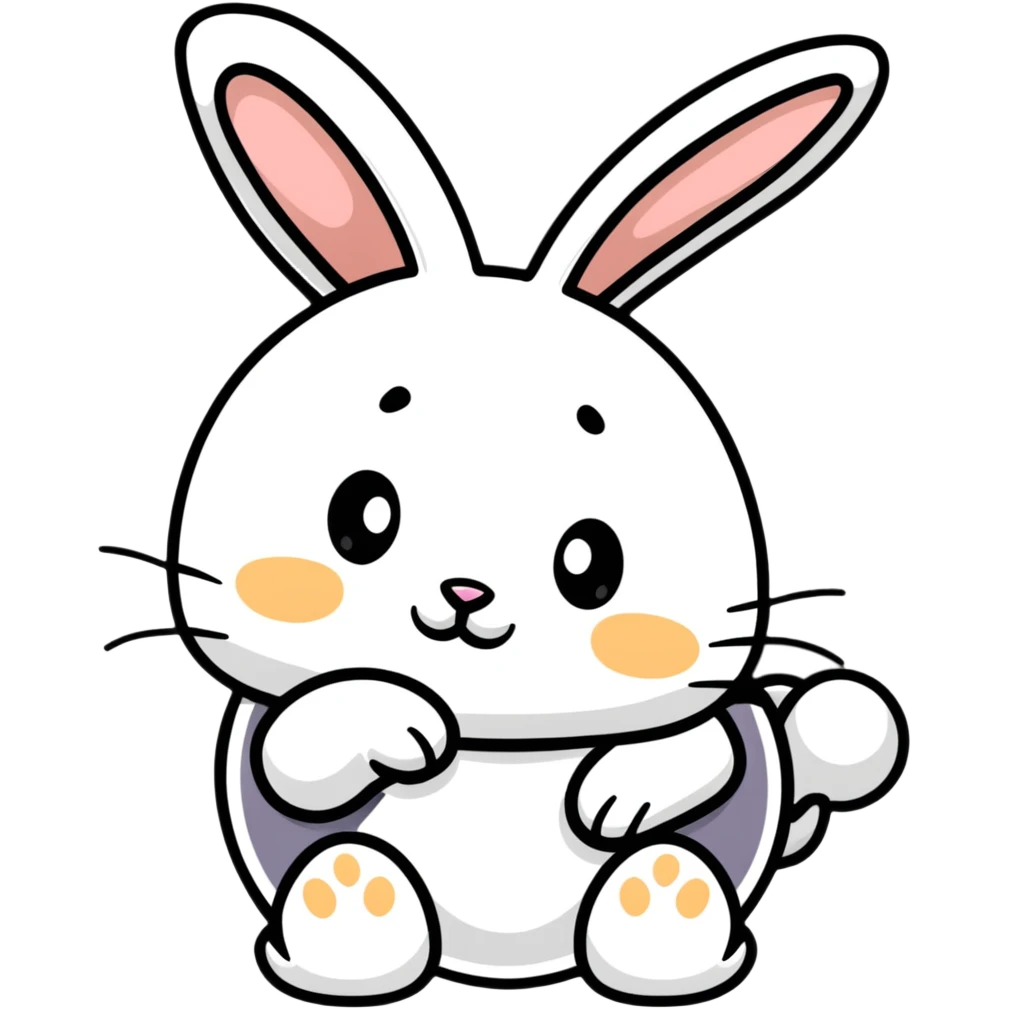 cutest bunny ever with tiny paws and floppy ears emoji