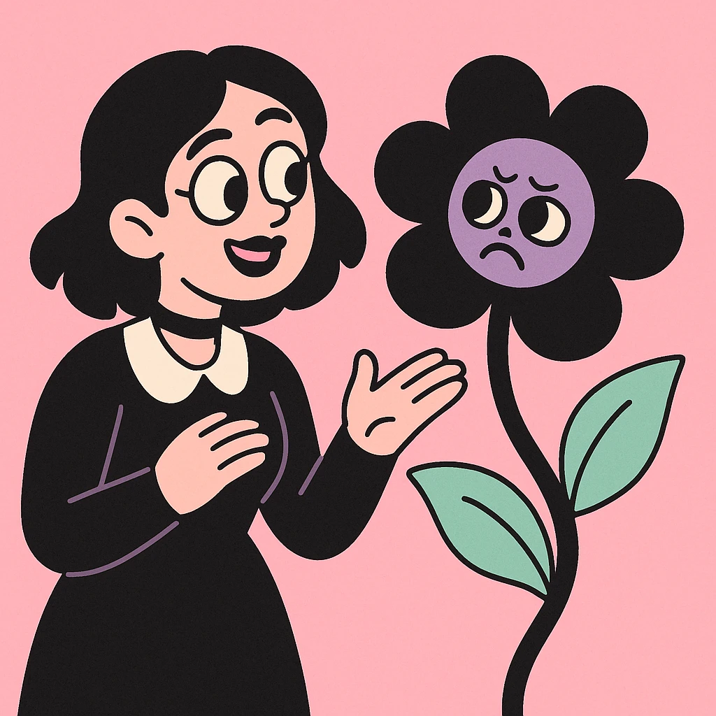 gothic flower in pastel toon style emoji