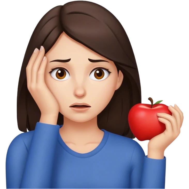 Stressed brunette gorgeous woman emoji