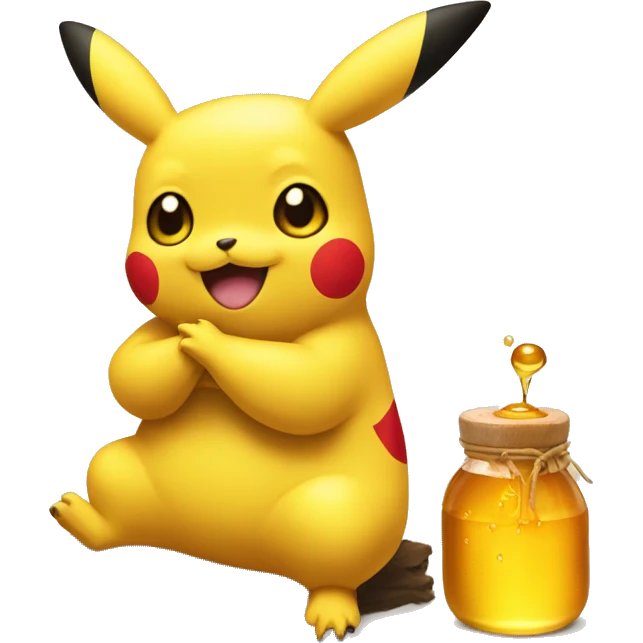 Pickachu with honey emoji
