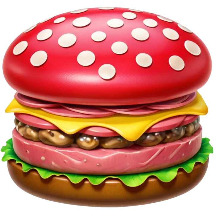   jeff koons style SPAM meat mushroom inflatable art emoji