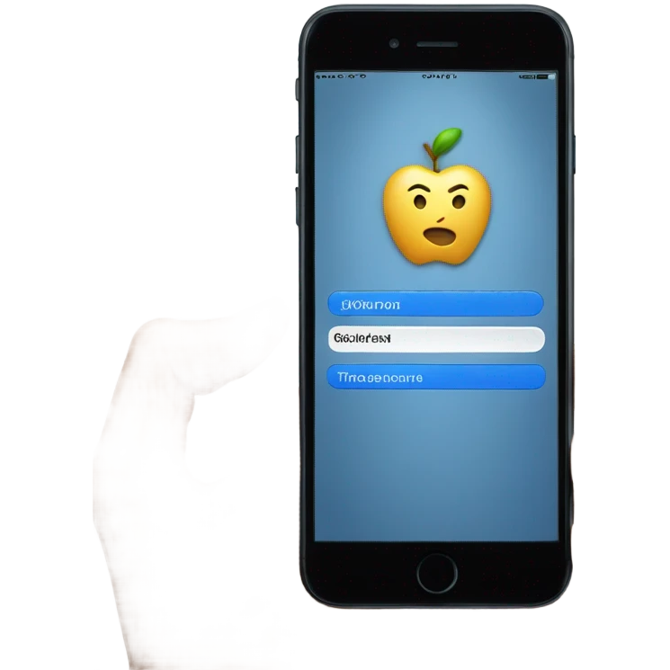Apple iPhone sign in blue emoji