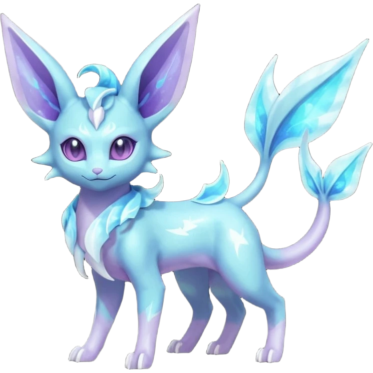 Shiny Nebulae Espeon-Lumineon-Vaporeon-Amaura-Glaceon-Dragonair-Fakémon-hybrid-creature (full body)  emoji