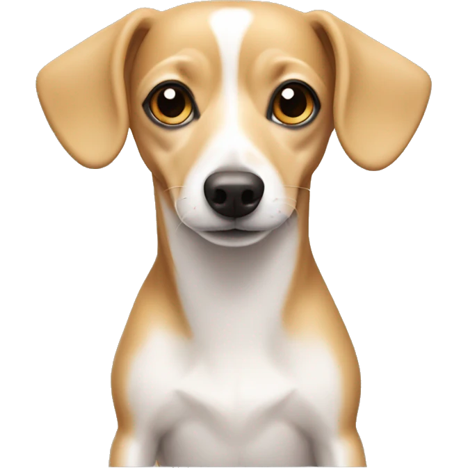 white and tan Chiweenie  emoji