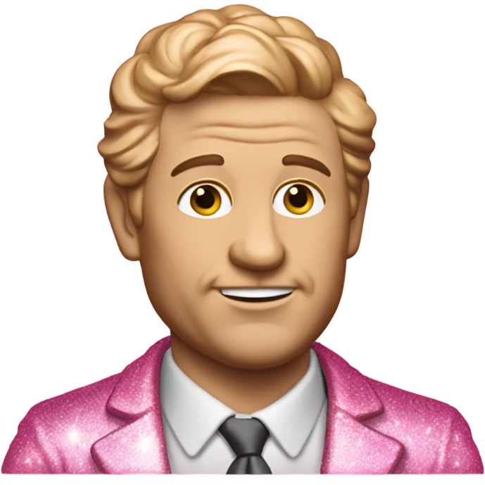 Pink ombre statue of Ted Rosevelt with glitter and trees emoji