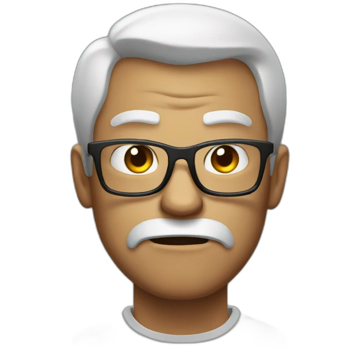 Angry man with glasses emoji