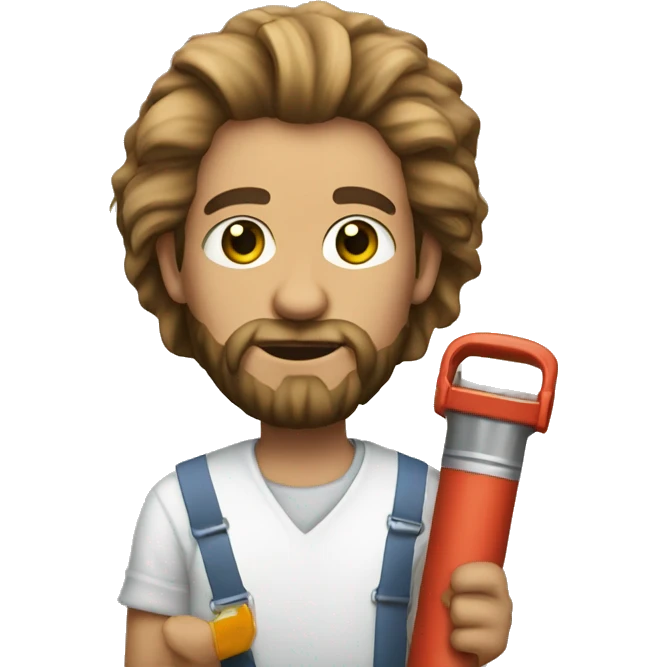 Painter with roller with a lion face emoji