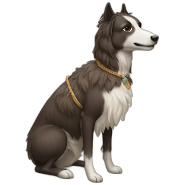 Chien sur un lama emoji