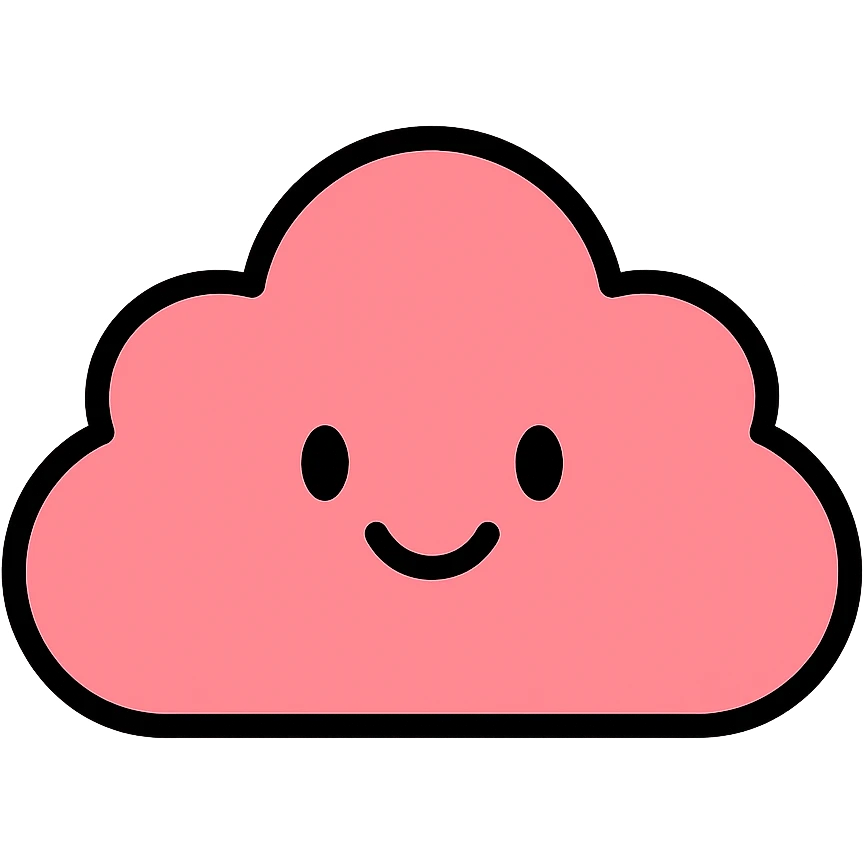 cute pink cloud icon emoji