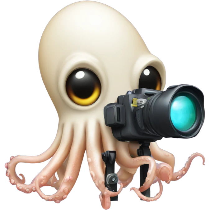 Squid holding a flashing camera  emoji
