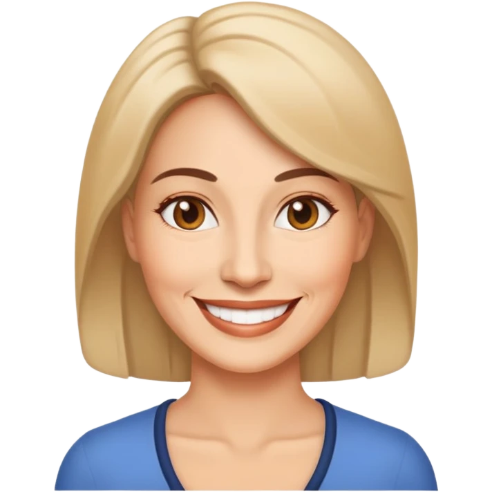 Give me a woman of 47 smiling emoji  emoji