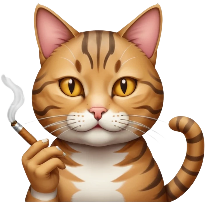 Cat smoking a blunt emoji