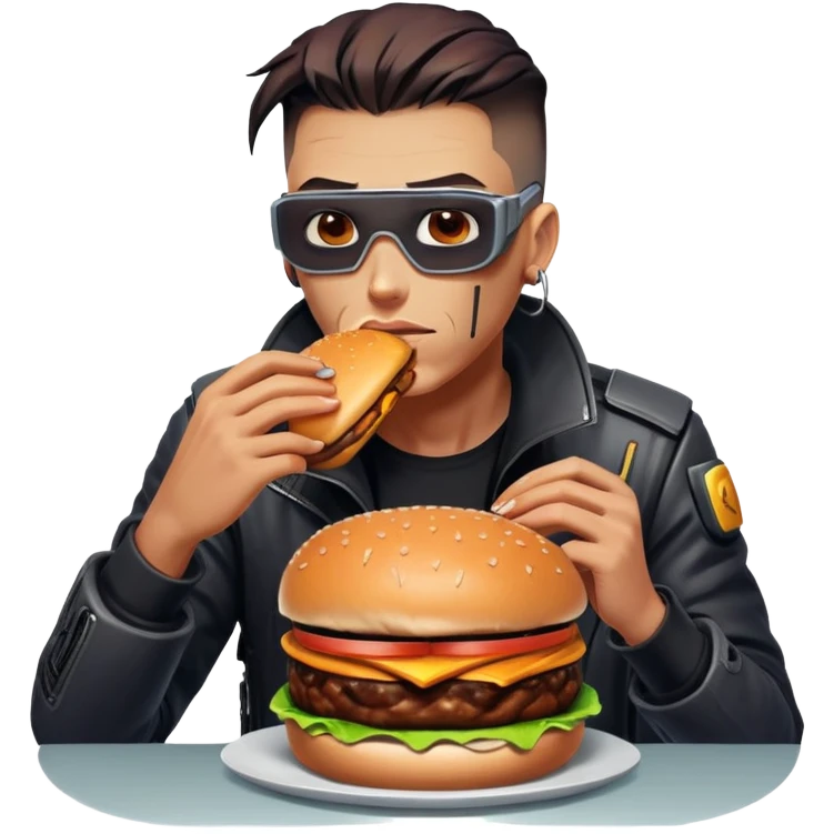 David from Cyberpunk edgerunners eats burger  emoji