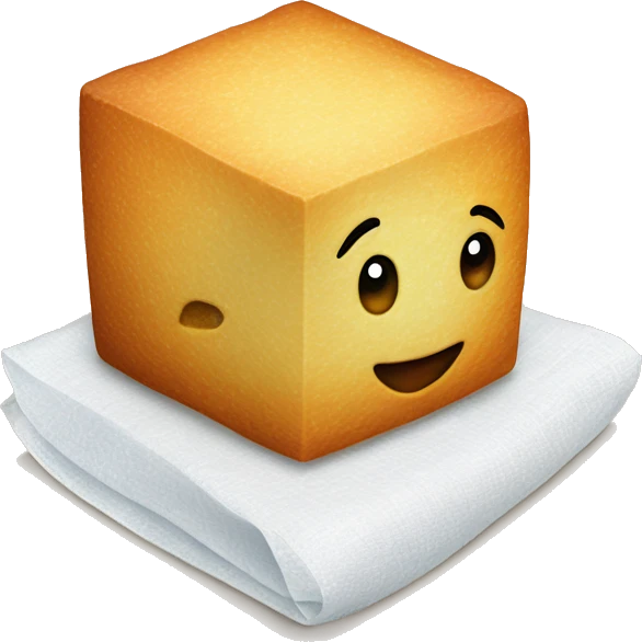 sugar cube on a tissue emoji