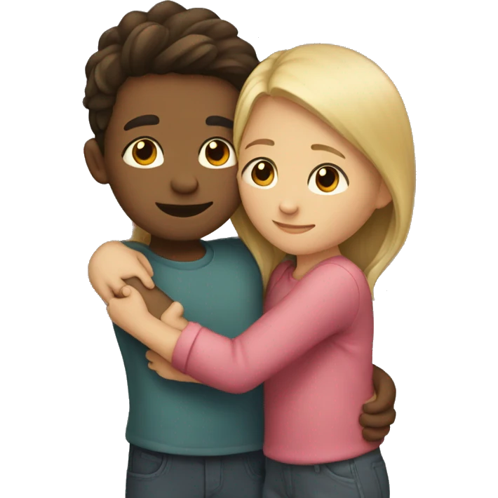 A boy and girl hugging emoji