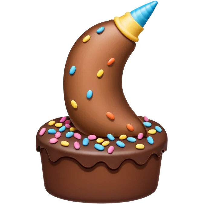 funny cartoon birthday cake shaped like a penis, playful and lighthearted, no explicit details emoji