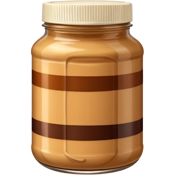 A jar of peanut butter with chocolate stripe: emoji
