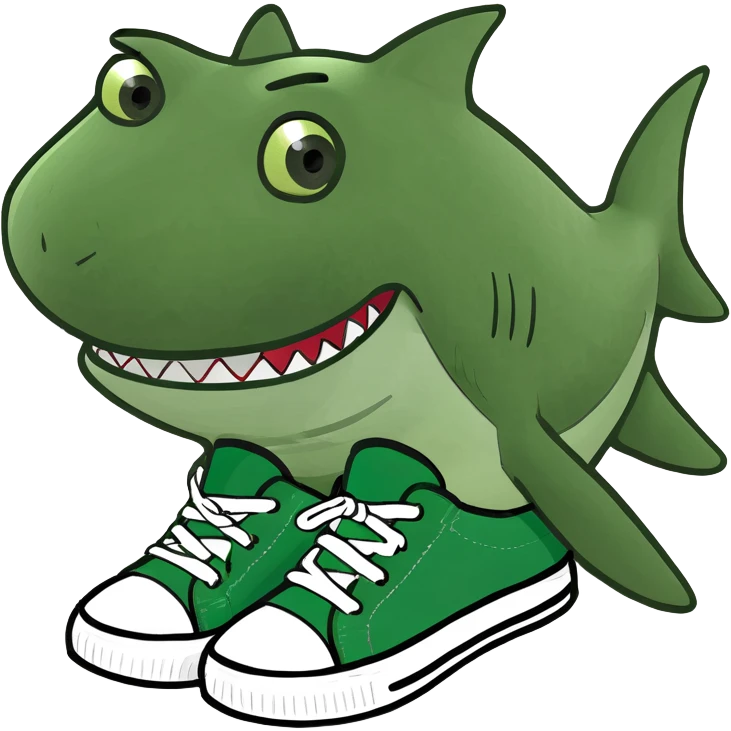 Tiburón con zapatillas  emoji
