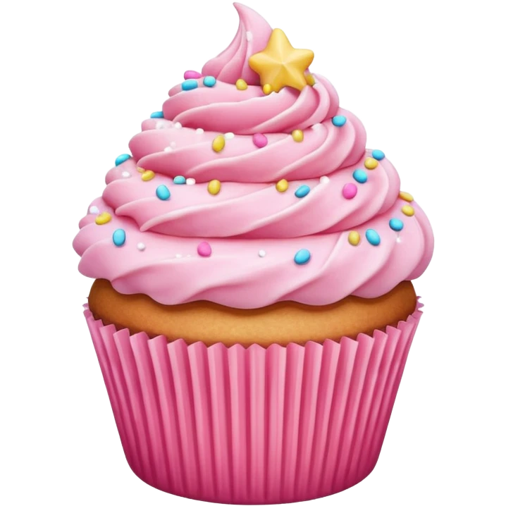 Cupcake with pink icing emoji