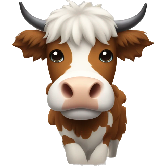 Very furry and cute scotland cow emoji