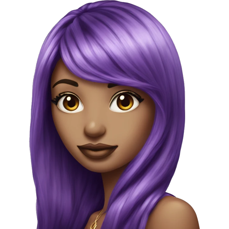 victoria secret purple hair beautiful hyperrealistic emoji