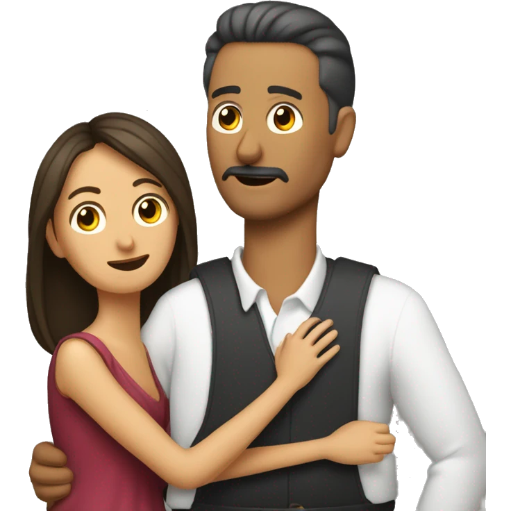 Hombre rogando a una mujer y la mujer se enfada emoji