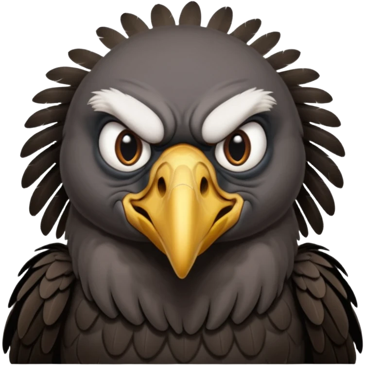 Old black angry  vulture looking to front emoji