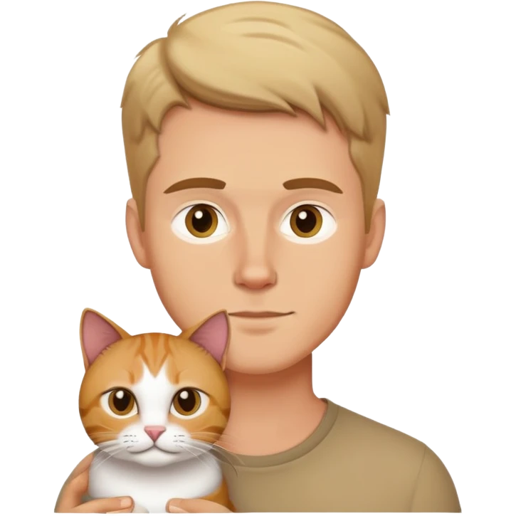 Cat with a white man  emoji
