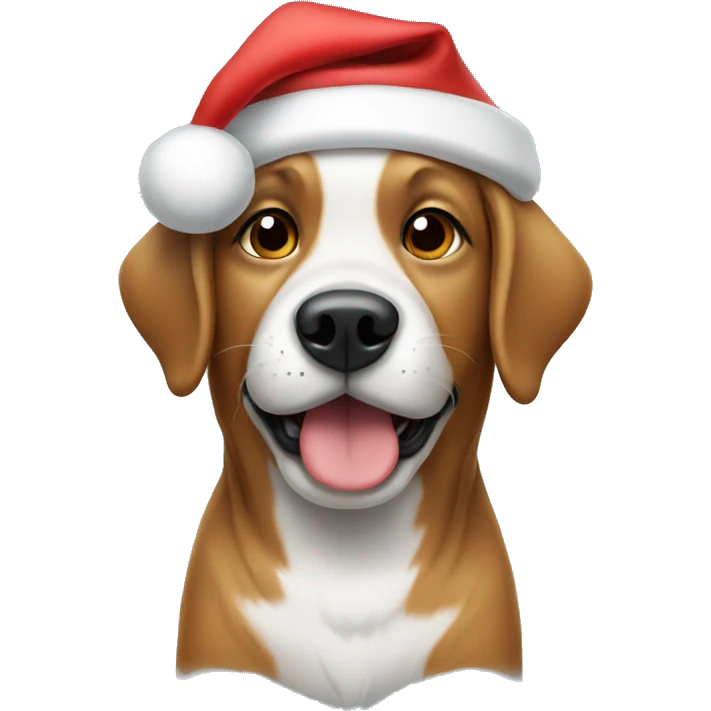 dog wearing santa hat emoji