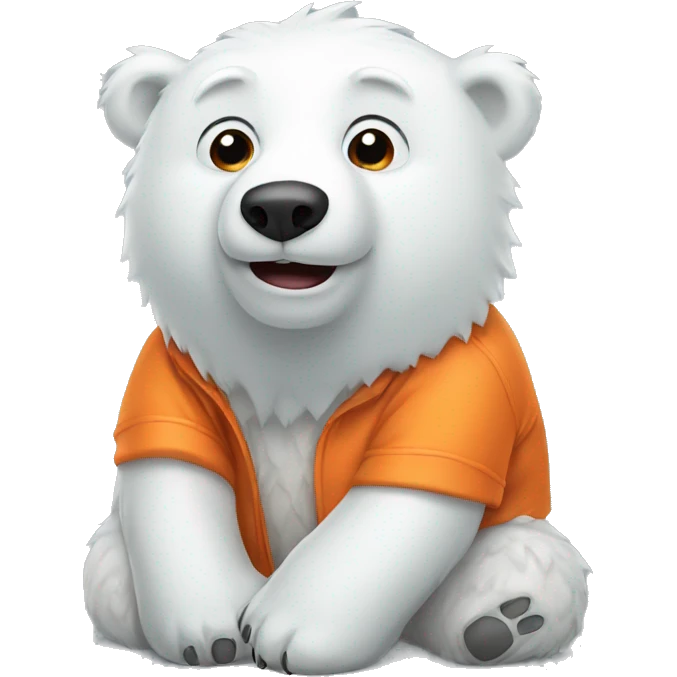 Polar bear with orange shirt  emoji