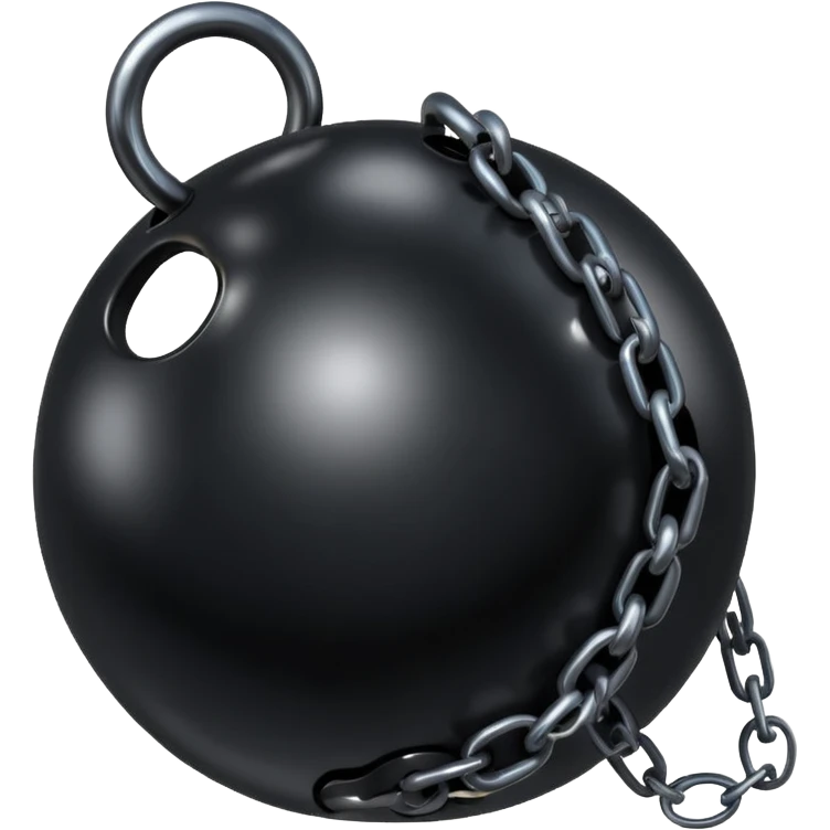 Clean black Ball and chain emoji