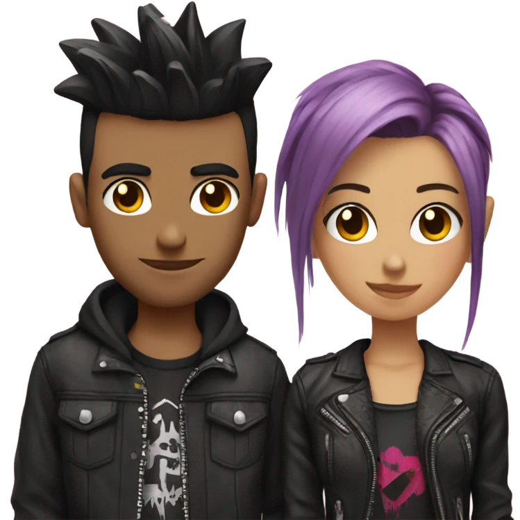 Punk boyfriend and girlfriend  emoji