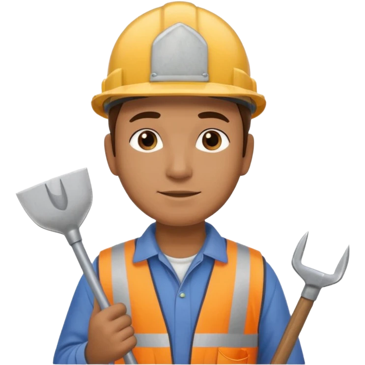 a construction worker holding a farmer's spade towards his shoulder emoji