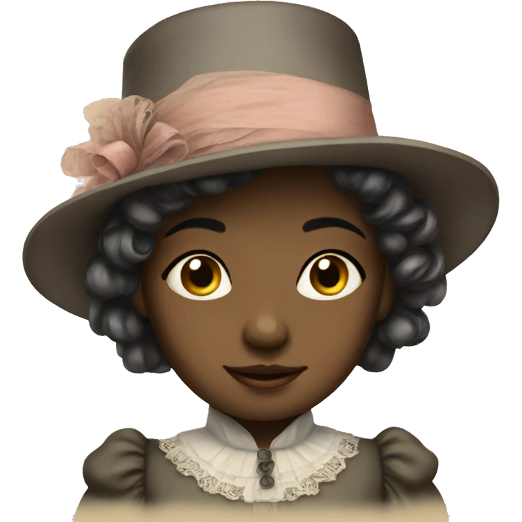 
young girl in 19th century costume emoji