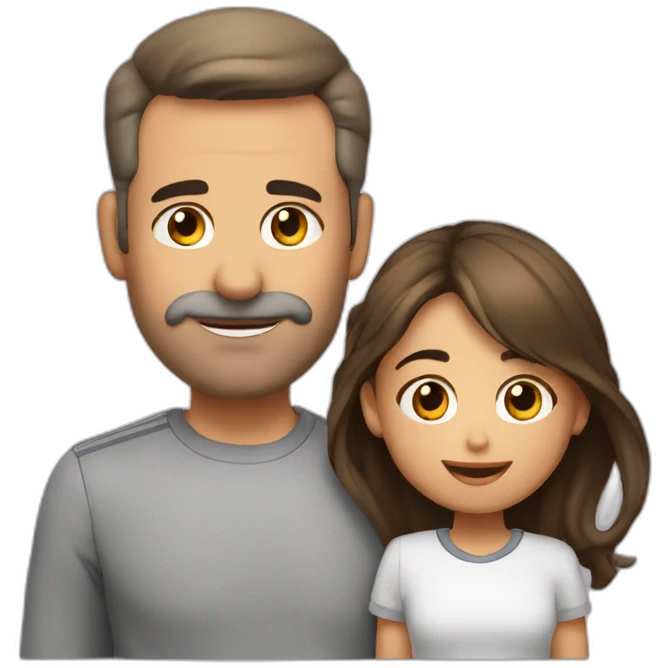 padre e hija disfrutando juntos unj juego emoji