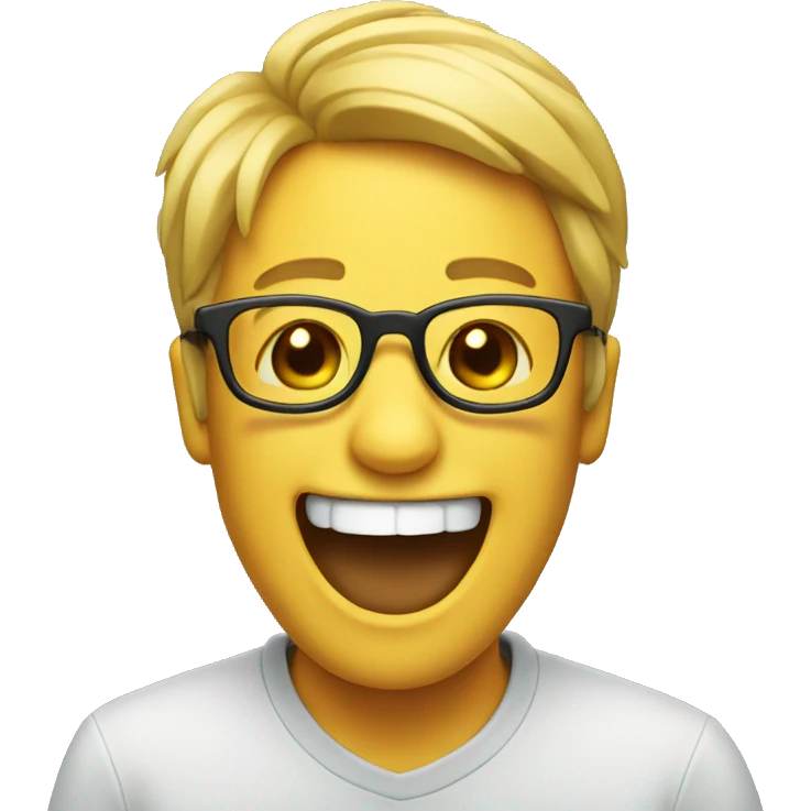 Laughing emoji with glasses emoji