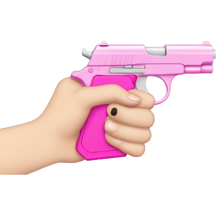 White Girl hand holding pink gun emoji