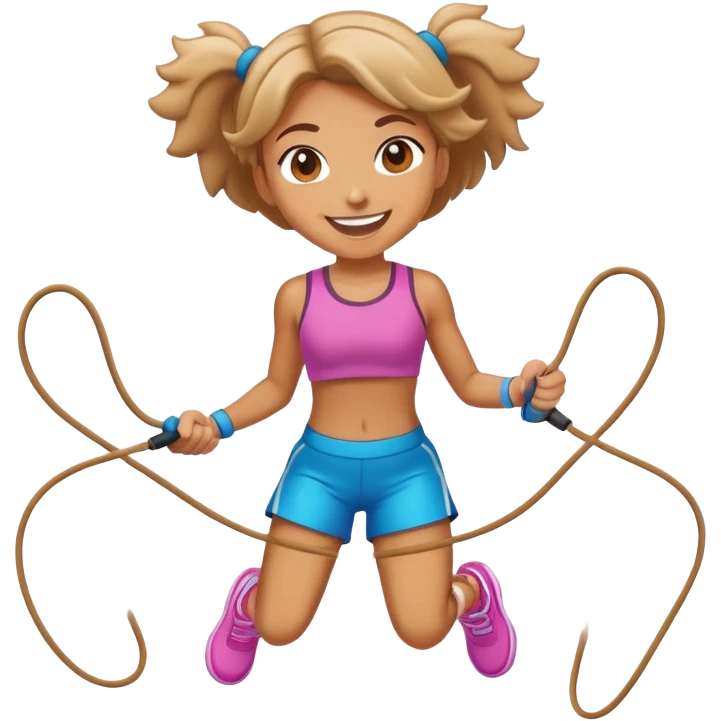 Girl jumping rope emoji