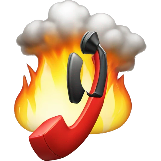 Telefono che va al fuoco emoji