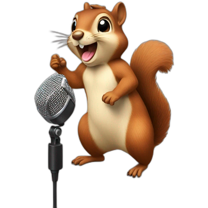 squirrel sings into the microphone emoji