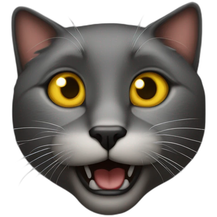 Gato negro con ojos amarillos  emoji