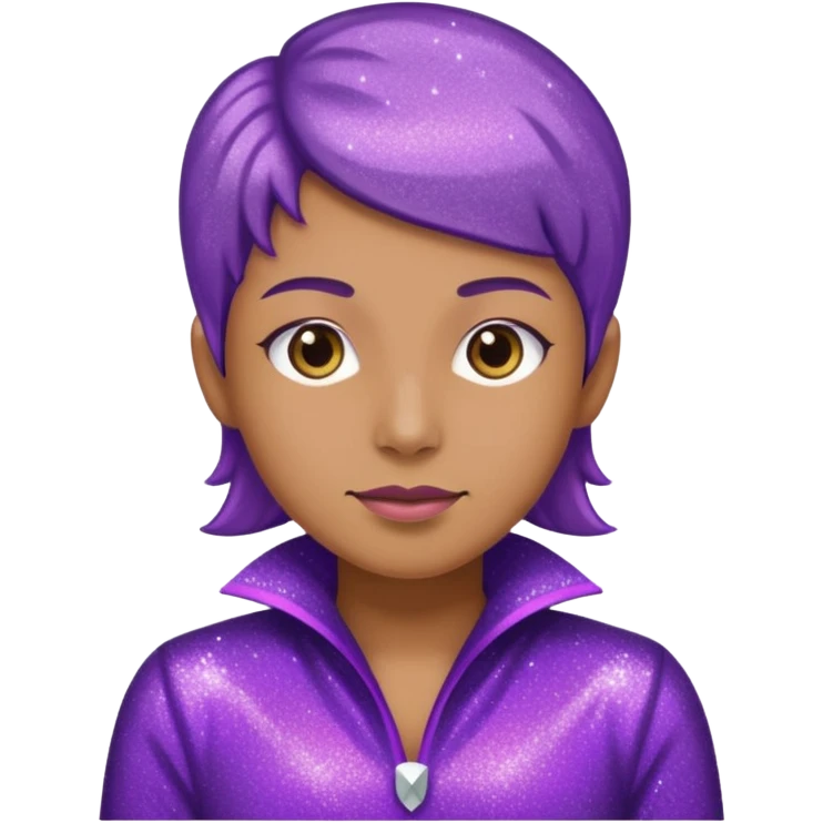 supervisor wearing glitter purple glittery clothes emoji